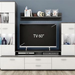 Большая телевизионная стенка Белая с Серым Esprit 2