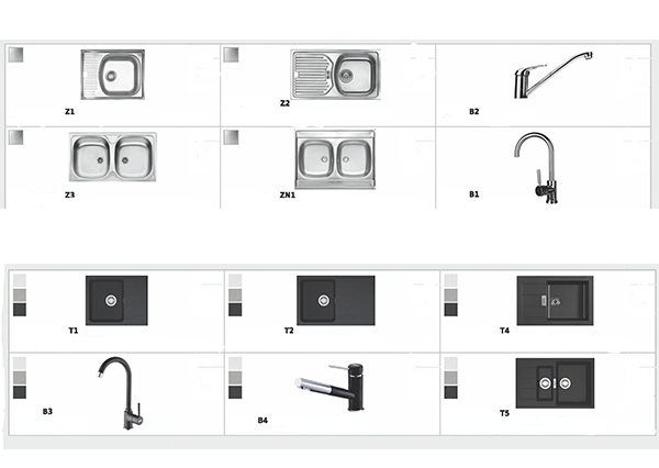 Варианты моек и кранов для Польских кухонь