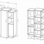 Чертеж скица с размерами тумбы в гостиную 3D