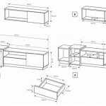 Схема чертеж ТВ тумбы и полки от мизнона салон 3D