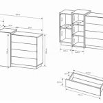 Схема с размерами комода в гостиную и спальню 3D