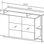 Чертеж комода в спальню или салон с размерами Alva