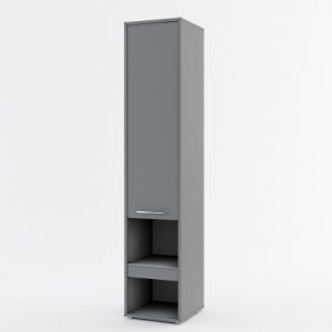 Серый шкаф пенал с выдвижным ящиком Concept Pro