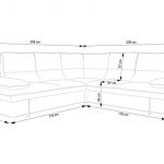 Чертеж углового дивана с размерами MORRIS