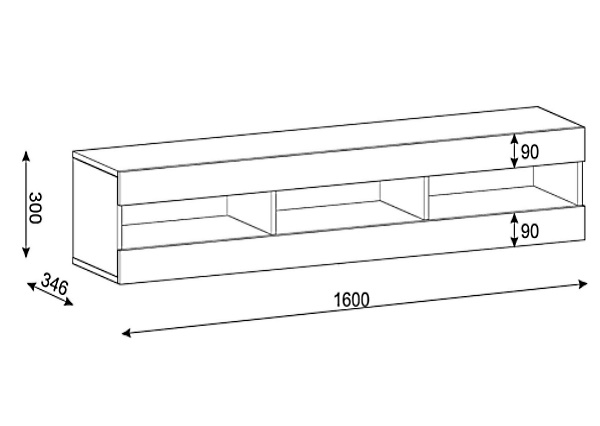 Полка под телевизионную аппаратуру с размерами MANTA 160