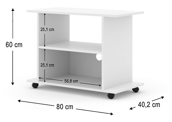 Телевизионная этажерка на колесиках в салон YOGI