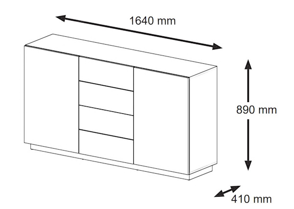 Бельевой шкаф 160 с выдвижными ящиками и дверями AURA 2d4s