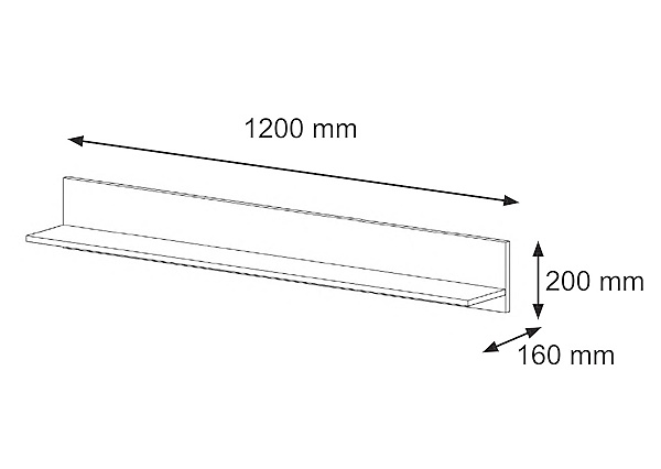 Полка подвесная на стену в любую комнату AURA 120